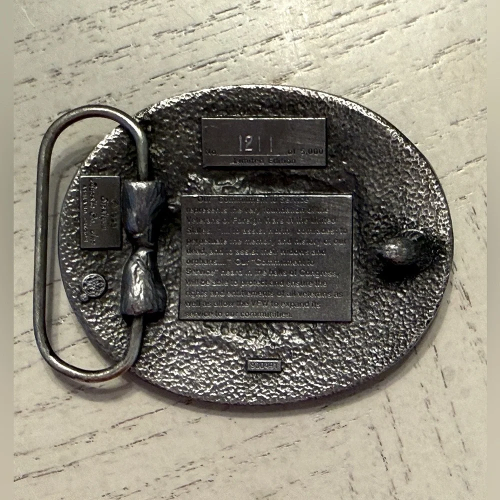 1993–1994 VFW “Commitment to Service” Limited Edition Pewter Belt Buckle